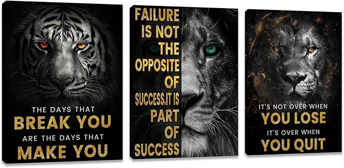 Inspirational Motivational Wall Art - Framed Posters & Canvas Wall Paintings for Living Room, Office, Bedroom - 48"W x 24"H