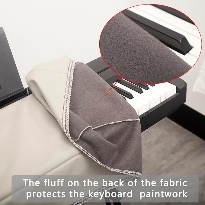 Keyboard Piano Cover Digital Piano Dust Covers Luxury Soft and Premium Surface Thickening Electronic Organ Covering Keyboard Update Encasement (White)