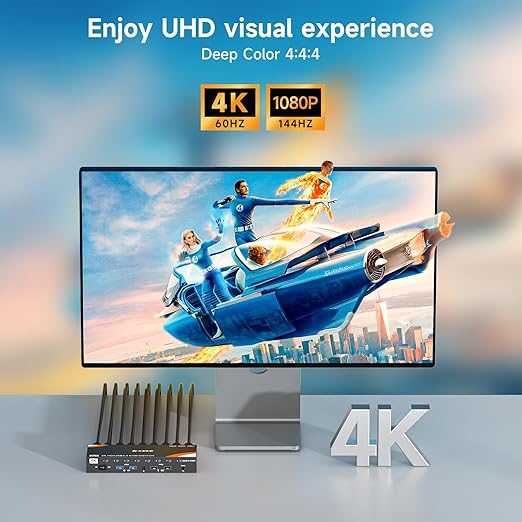 HDMI KVM Switch 8 Computers 1 Monitor, 8 Ports USB 3.0 KVM Switcher Support 4K@60Hz for 8 PC Share Keyboard and Mouse, Support Hotkey Switching Way