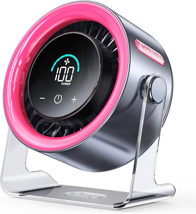 Handheld Portable Fan with Ice Cooler: 100-Speed 5500mAh Rechargeable Handheld Fan, 12H Time Hand Cooling Personal Fans with 20000 RPM Air Turbo Tech for Travel Outdoor (Pink)