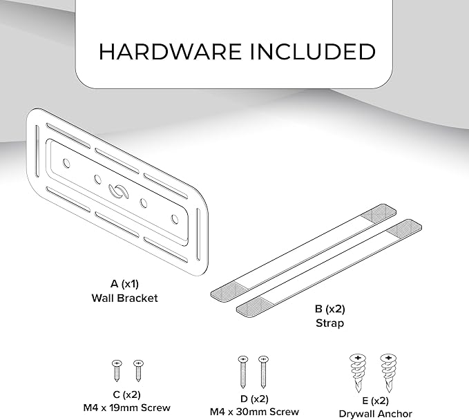 HumanCentric Universal Small Mounting Bracket Compatible with Small Devices, Modems, Power Blocks, Mount on the Wall or Under Your Desk, Vertically or Horizontally