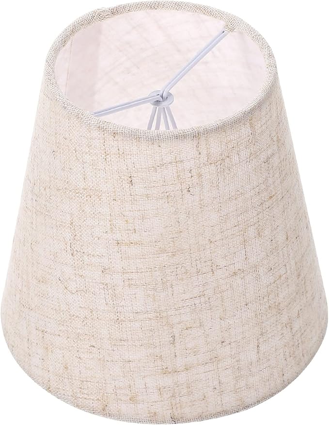Kichvoe Beige Cloth Lamp Shades for Chandelier, Nightlight Bulbs Drum Chandelier Table Lamp Wall Floor- Easy Install, Durable Fabric, 5.51 X 5.51 X 5.11 Inch