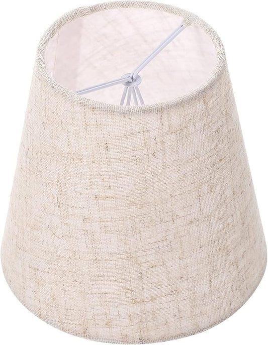Kichvoe Beige Cloth Lamp Shades for Chandelier, Nightlight Bulbs Drum Chandelier Table Lamp Wall Floor- Easy Install, Durable Fabric, 5.51 X 5.51 X 5.11 Inch