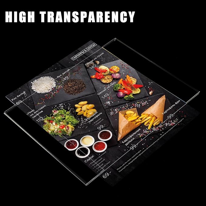 xydstay 6pack Acrylic Wall Sign Holder with Tape,8.5 X 11 Wall Mount Clear Plastic Sign Holder, Memo Document Menu Holder for Restaurant, Office, School, Store and Home Use,No Drilling