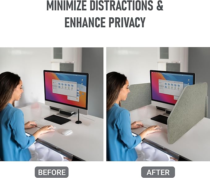 29.1"x22.8"x1.2" Acoustic Desk Divider, Sound Absorbing, Freestanding Soundproof Privacy Panel, Reduce Noise, Increase concentration, Made from High Quality Polyester (Abalone)