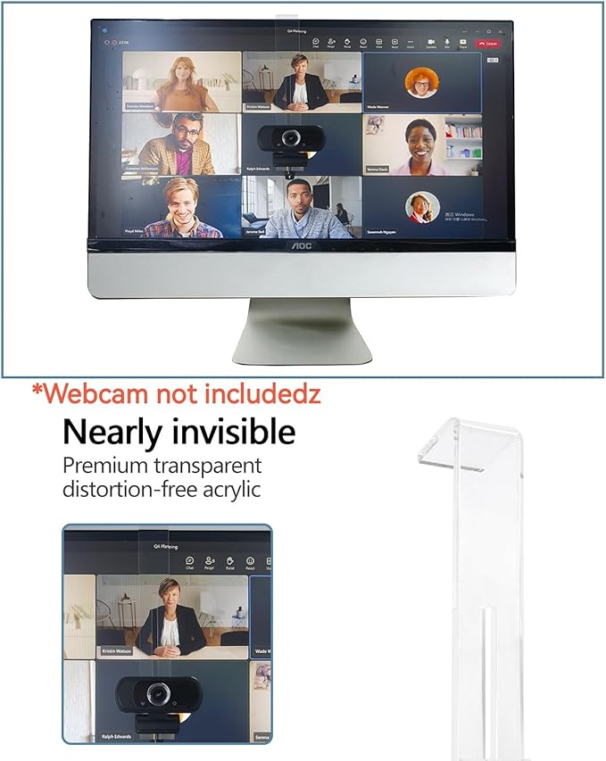 Webcam Mount for Monitor, 1/4" Screw - Universal Clip-On Holder for Logitech Brio, OBSBOT, Nexigo Webcams，Microsoft, New upgrade, width 3CM ，supports monitors 13-35 inches (0.2-0.98 inches thick)