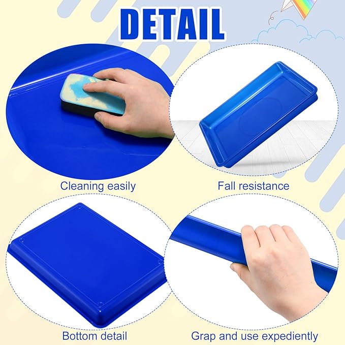 Hoteam 5 Pcs Paper Trays for Classroom Plastic Storage Bin Tray Bulk Stackable File Organizer for School Office Teacher Book Organization Supplies(Blue,16.14 x 11.81 x 1.38 Inch)