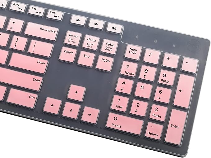 i-Tensodo 2 PCS Keyboard Cover for Dell Inspiron/Optiplex Desktop 5250 3050 3240 5460 7450 7050 3475 3670 3477 |Dell KM636 /Dell KB216 Keyboard US Layout Keyboard Cover