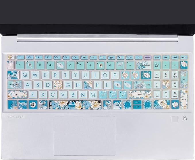 Silicone Keyboard Cover for 15.6 HP Laptop 15-fc 15-fd 15t-fd 15z-fc/HP Pavilion 15-eg 15t-eg 15-eh 15-er, 17z-ca 17-cn 17-cp 17z-cp Model Series,Peony
