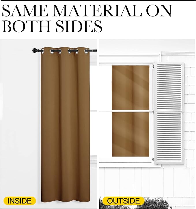 NICETOWN Door Curtain for Doorway Privacy, Curtains 132" Length, Room Divider Curtain Cover, Blackout Temporary Insulated Closet Curtain for Bedroom Closet (Gold Brown, 1 Panel, 11ft Tall x 5ft Wide)