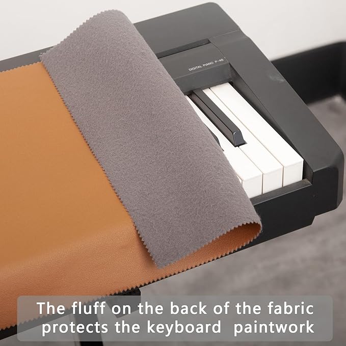 Keyboard Piano Cover Digital Piano Dust Covers Luxury Soft and Premium Surface Thickening Electronic Organ Covering Keyboard Update Encasement (Brown)
