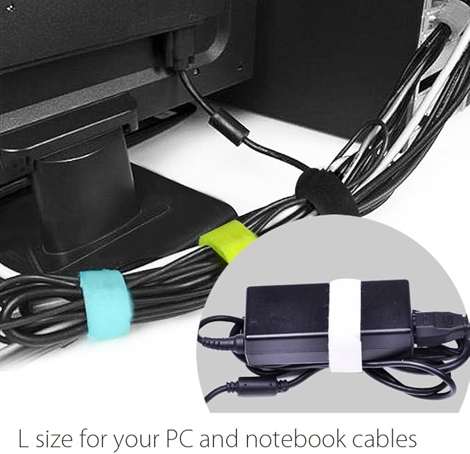 Avantree Pack of 20 Reusable Cord Organizer Keeper Holder, Fastening Cable Ties Straps for Earbud Headphones Phones Electronics Electrical Computer PC Wire Wrap Management, Assorted 3 Size and 5 Color