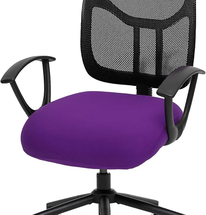 DIVA EN CAMINO DEC Stretchable Desk Office Chair Seat Cushion Covers - Universal Spandex Computer Chair Slipcover - Removable Washable Cushion Protectors for Dogs, Cats, Pets (Purple)