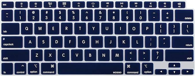 MOSISO Keyboard Cover Compatible with MacBook Air 13 inch 2022 2021 2020 Release A2337 M1 A2179 Retina Display with Touch ID Backlit Magic Keyboard, Waterproof Protective Silicone Skin, Navy Blue
