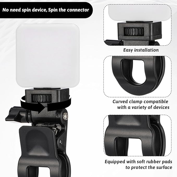 Monitor Camera Mount Clamp Clip, Ring Light Clip Adapter Replacement Screen LCD Display Top Fill Lightes-Flash Holder Webcam Stand Zoom Light Clips-on Part for Phone Tripod Tablet Video Live Stream