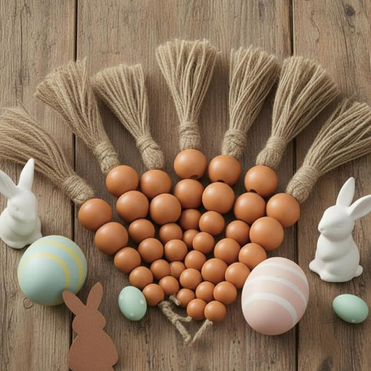 Kathfly 6 Pcs Easter Wooden Bead Carrots Decorations 9.45 Inch Artificial Easter Carrot Ornaments Basket Fillers Tiered Tray Table Decor Farmhouse Spring Party Favors Supplies Photo Props