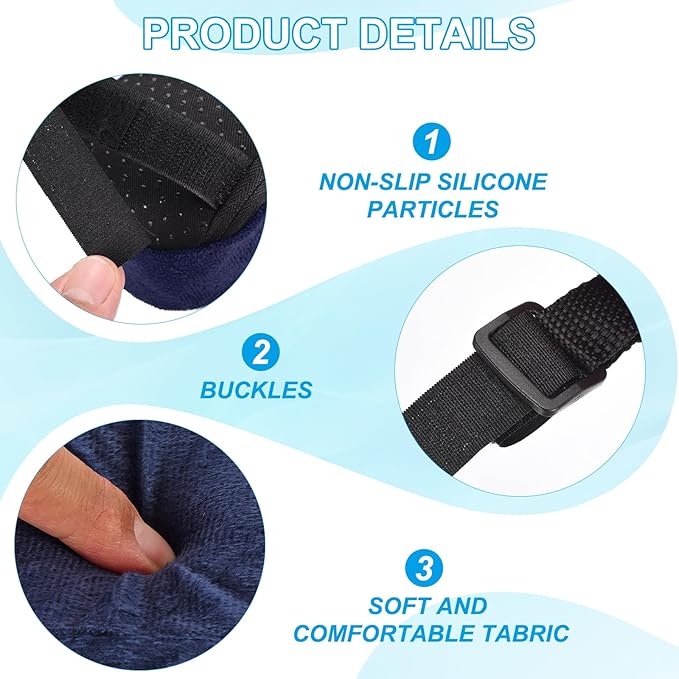 PATIKIL Office Chair Arm Pads, 2 pcs Office Chair Arm Cover Soft Office Chair Armrest Pads Memory Foam Cotton Removable Washable for Desk Computer Gaming, Navy Blue