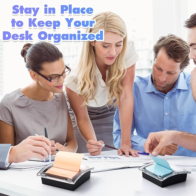 Mimorou 1 Pcs Pop up Sticky Notes Dispenser Sticky Note Holder Black Base Clear Top for 3 x 3 Inches Pad Holder for Acrylic Memo Organizer Fits Reminder School Office Home Store