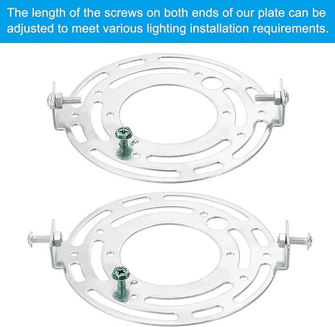PATIKIL 110mm (4.33") Universal Light Fixture Mounting Bracket Kit, 2set Light Crossbar Round Ceiling Plate for Wall Light, Close to Ceiling Light, Chandelier