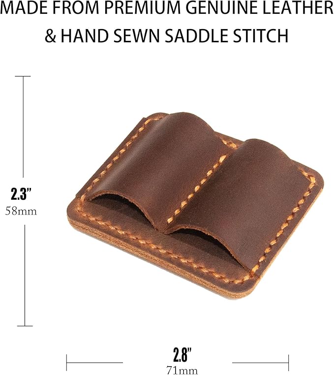 Handmade Leather Pen Holder Clip Notebook Pen Loop Stylish, notebook pen pencil holder clip and Practical Pen Organizer (Brown)
