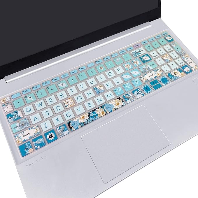 Silicone Keyboard Cover for 15.6 HP Laptop 15-fc 15-fd 15t-fd 15z-fc/HP Pavilion 15-eg 15t-eg 15-eh 15-er, 17z-ca 17-cn 17-cp 17z-cp Model Series,Peony