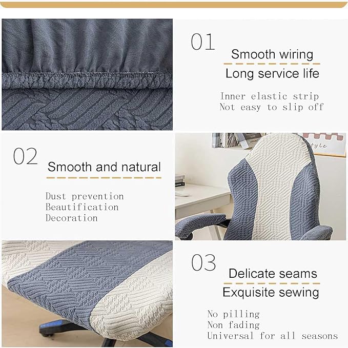 Gaming Chair Cover Stretch Washable Computer Chair Seat Slipcovers with Armrest Covers Fits Most Office/Computer Chairs