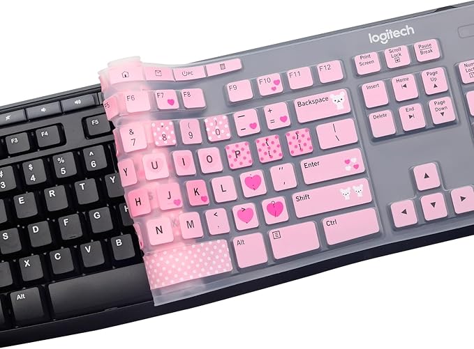 Keyboard Cover for Logitech MK295 MK275 MK270 Wireless Keyboard, Logitech K200 K260 K270 MK200 MK260 K270 K275 K295 Keyboard Skin Protector-Lovly