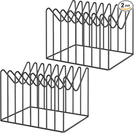 2 Sets File Organizer for Desk,File Sorter Organizer,File Folder Holder/Rack/Stand,Desktop Record/Clipboard Holder,8 Sections Storage,Anti-Scratch/Rusty,Metal Stable Holder,Black