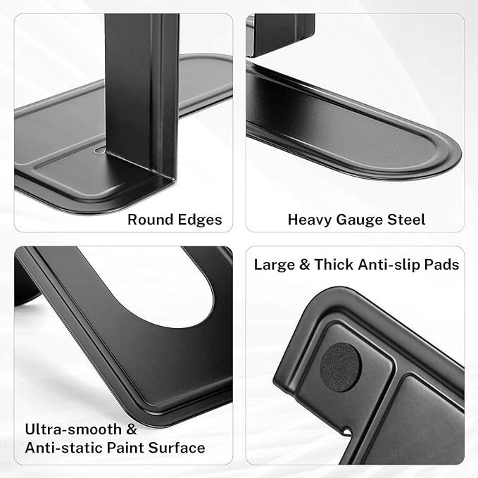 MaxGear Book Ends Universal Premium Bookends for Shelves, Non-Skid Bookend, Heavy Duty Metal Book Stopper for Books/Movies/CDs/Video Games, 6 x 4.6 x 6 in, Black,8 Pairs/16 Pieces, Large