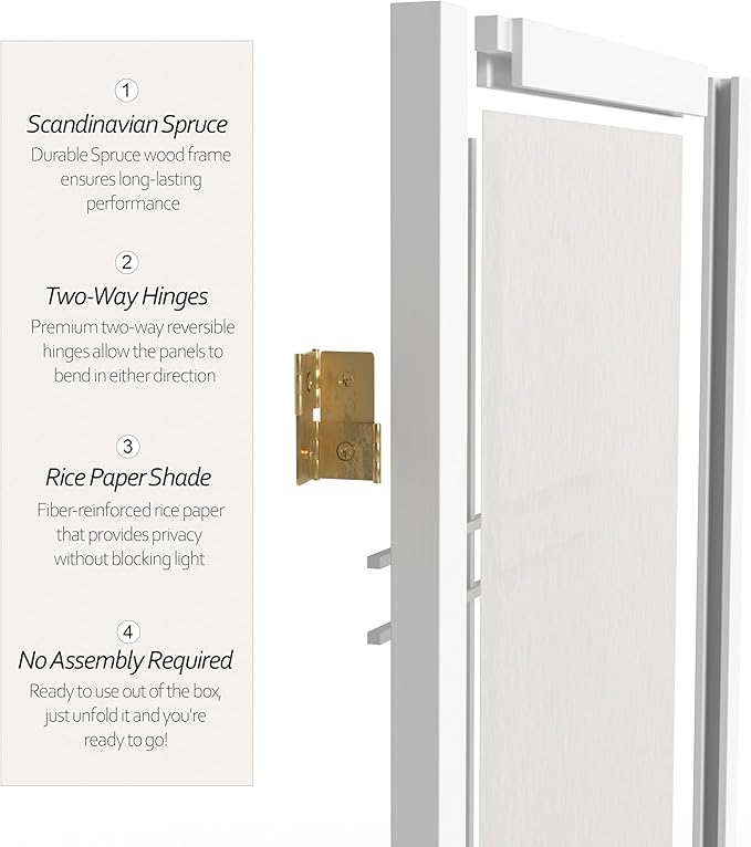 2 ft. Short Desktop Double Cross Shoji Screen - White - 4 Panels