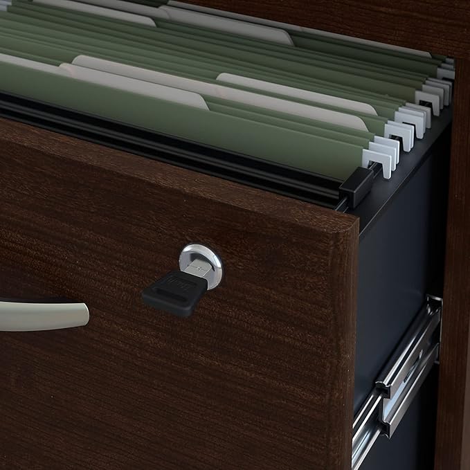 Bush Business Furniture Series C 60W Desk/Credenza Shell with 2-Drawer Mobile Pedestal