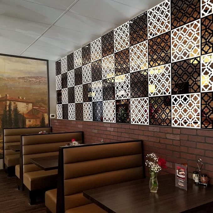 Kernorv Hanging Room Divider Made of Environmentally PVC, 24 PCS Partitions Panel Screen for Decorating Bedroom, Dining, Study and Sitting-Room, Hotel, Bar and Restaurant