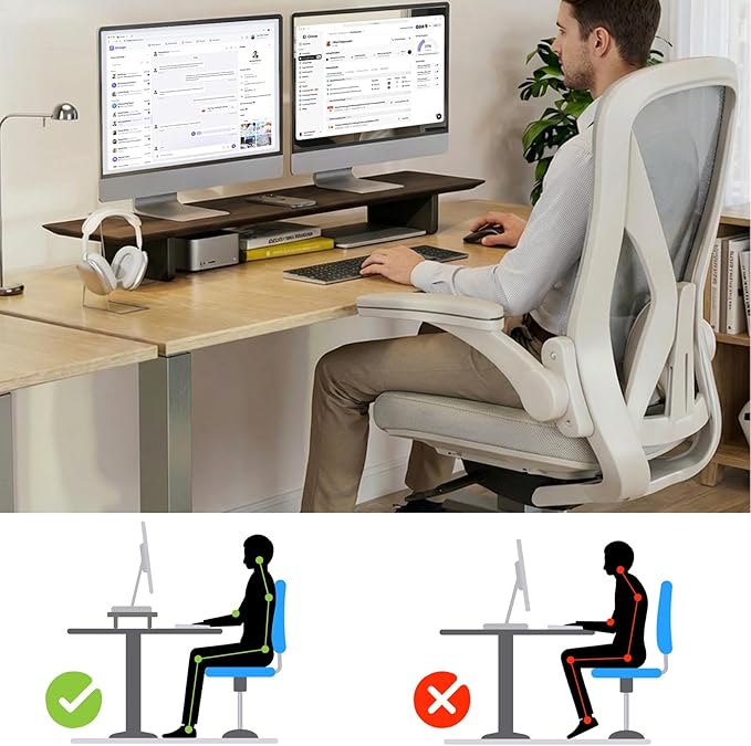 EXPERLAM Solid Wood Dual Monitor Stand,Holds 2 Screens Up to 27inch,Desktop Organizer,43inch Desk Shelf,Desk Riser for TV Laptop Printer Office Accessories,Rubberwood