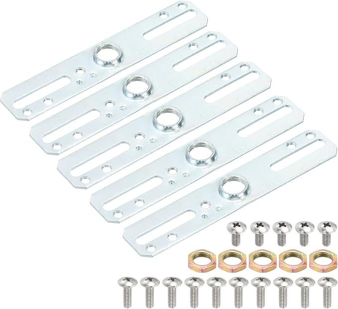 MECCANIXITY Light Fixture Crossbar Kit, 100x20mm Mounting Bracket Ceiling Light Plate for Chandelier Lighting, Silver Tone 5 Set