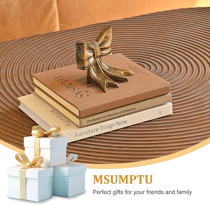 Metal Bookends Set of 2, Heavy Duty Book Ends for Heavy Books, Autumn Copper Decorative Bookends for Shelves Desk Office Home Decor