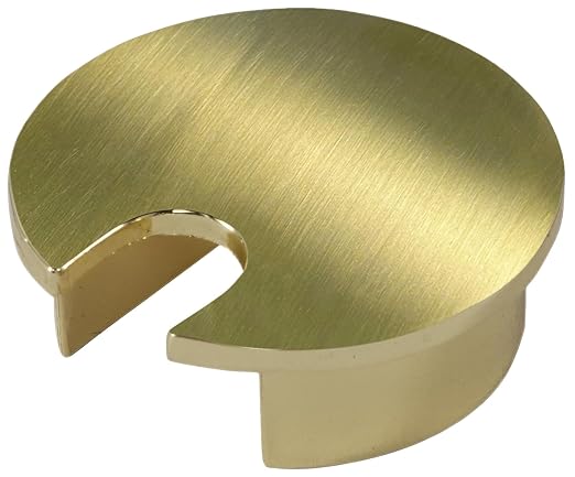 Electriduct 1.57" Metal Desk Grommet 40mm Cable Hole Cover Wire Cord Organizer | Brushed Brass