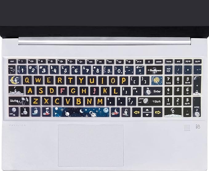 Silicone Keyboard Cover for 15.6 HP Laptop 15-fc 15-fd 15t-fd 15z-fc/HP Pavilion 15-eg 15t-eg 15-eh 15-er, 17z-ca 17-cn 17-cp 17z-cp Model Series,Spaceman