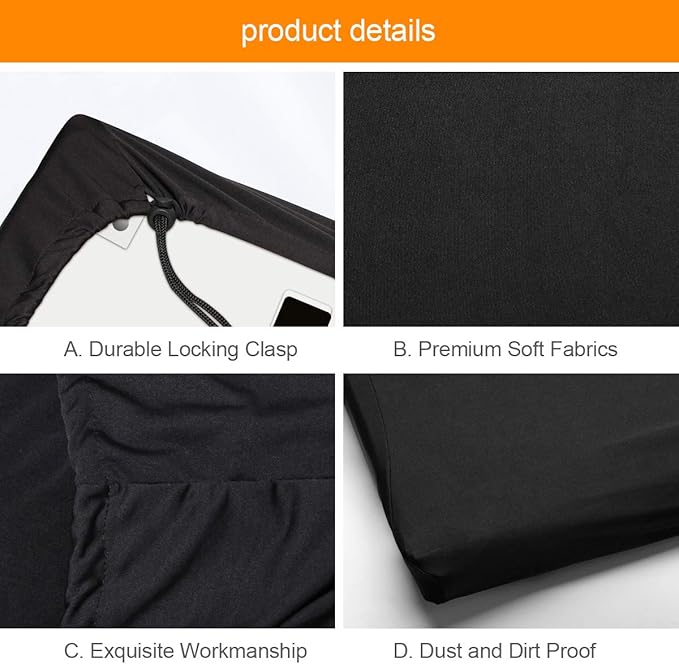 Piano Keyboard Dust Cover For 61/76/88 Keys- Electric/Digital Piano Stretchable Protective Keyboard Cover, Elastic Cord Locking Clasp, Machine Washable (88 Keys)
