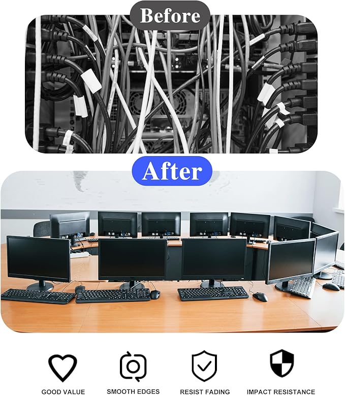 10 Packs Black Desk Grommet, 1 Inch Plastic Desk Cable Wire Grommet Hole Cover Desk Cord Hole Cover for Office PC Desk Cable Cord Organizer (25mm)