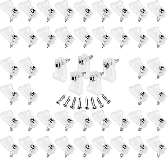 60pcs 1/4 Inch Nylon Cable Clamps, R-Type Wire Cable Clips with M4 Screws, Screw Mounting Cord Fastener Wire Conduit Clamp for Wire Management (White)