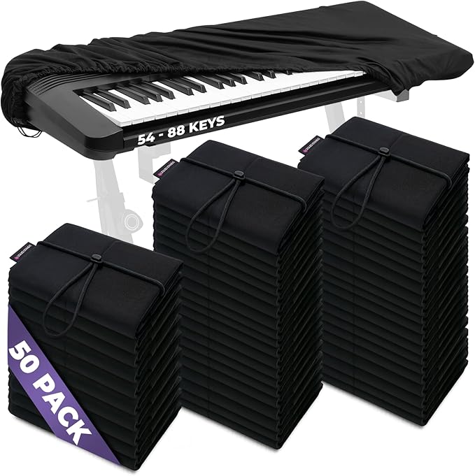 Liquid Stands Piano Keyboard Covers - Keyboard Dust Cover for 88 Keys - Electric Digital Piano Protector Cloth with High Elasticity Spandex & Cord Lock - Full Case Instrument Keys Protector (50)