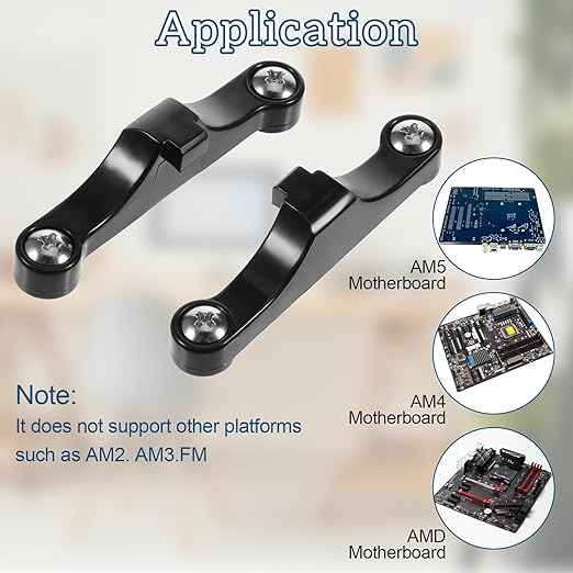 CPU Fan Bracket for AM5 Backplate, 2 Pairs AM5 Bracket Set with Screwdriver AMD CPU Fan Holder for Hook-Type Air-Cooled and Partially Water-Cooled Radiators