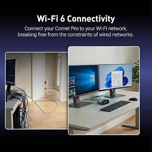 GL.iNet Comet Pro (GL-RM10) Remote KVM Over Wi-Fi, Dual Band Wi-Fi 6, 4K@30FPS Passthrough, Touchscreen, 32GB eMMC,Tailscale Support Remote Access and ATX/fingerbot for Disaster Recovery, Home Office