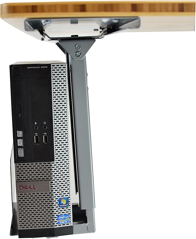 Uncaged Ergonomics CPU1 Adjustable Under Desk Computer Mount, 360⁰ Swivel Steel CPU Holder PC Holder Under Desk Mount PC Tower Stand for Office