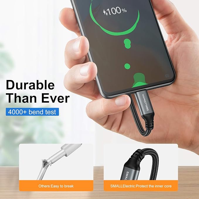 5Pack 10ft USB C Cable, Extra Long USB A to USB-C 10foot Type C Fast Charging Cable Compatible 17/17 Pro/16e/16/15 ProMax Samsung Galaxy S10 20 9 8 Plus a10e,Braided Charger Cord for Note,LG.(Grey)