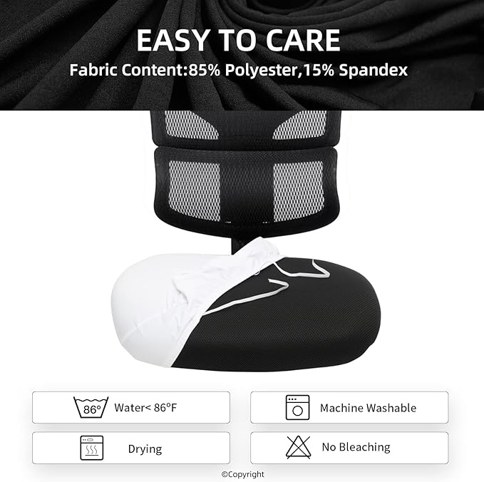 DIVA EN CAMINO DEC Stretchable Desk Office Chair Seat Cushion Covers - Universal Spandex Computer Chair Slipcover - Removable Washable Cushion Protectors for Dogs, Cats, Pets (Mocha)