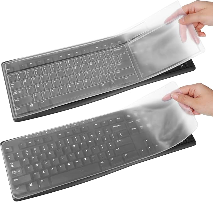 Silicone Keyboard Cover Protector Skin for Desktop Computer Keys Universal Waterproof Dustproof Clear Ultra Thin Keyboard Covers
