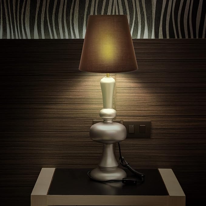 Kichvoe Cloth Lamp Cover 5.51In Brown Fabric Lampshade Clip on for Table and Floor Lamps Decorative Lighting Accessories