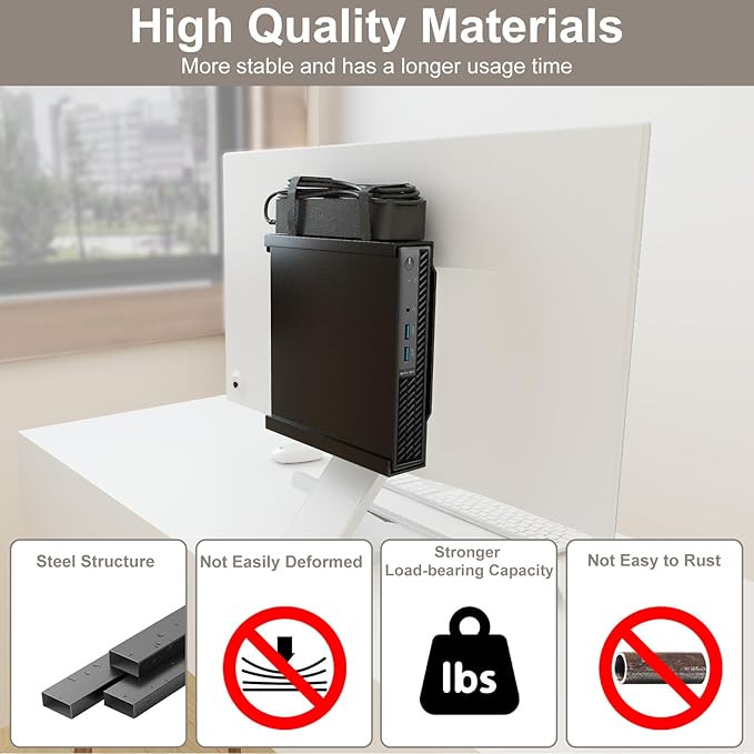 Mini PC Mount for Dell Micro Mount,Wall VESA and Under Desk Mount for Dell OptiPlex Micro Form Factor, Monitor Stands for Dell MFF 7050 7080 5070 7020 3000 7060 7090 7010 3060 3040 3050 9020 and More