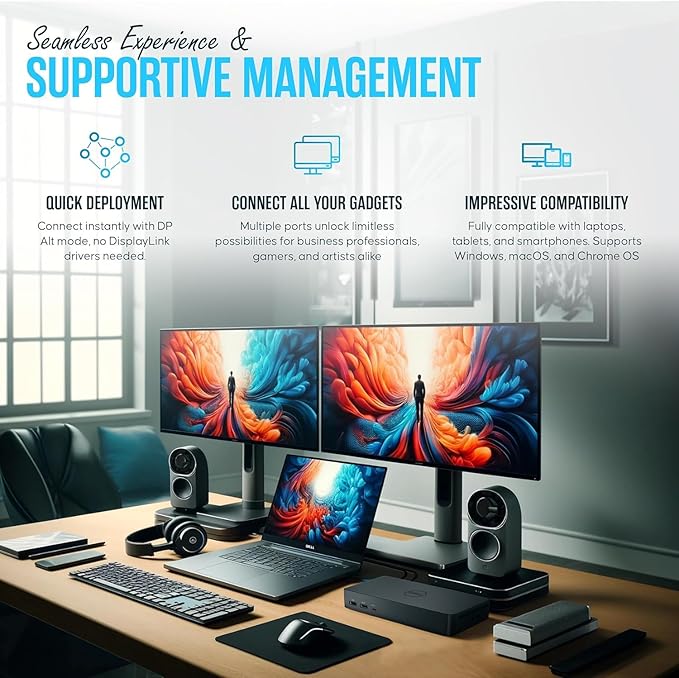 Dell Docking Station WD19S 180W Dual Monitor with 130W Power Delivery USB-C + HDMI + Dual DP Port - Ultimate Computer & Laptop,Workstation & Computer Docking Station (Renewed)